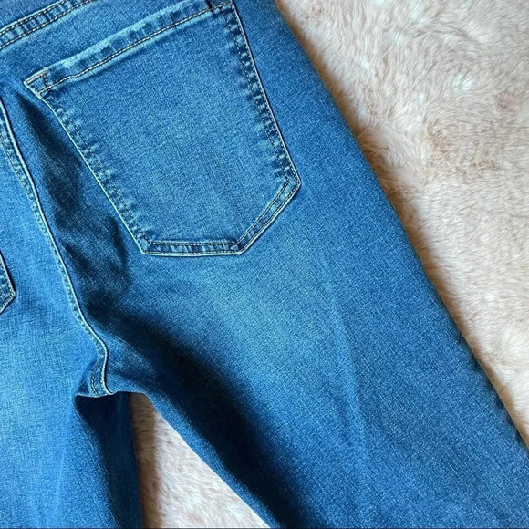 GARAGE High Rise Distressed Raw Hem Skinny Jeggings in Mudhoney Blue Size 7 - Picture 13 of 15